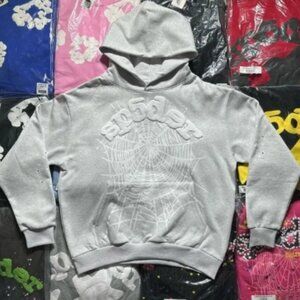 Sp5der OG Web Hoodie ‘Heather Gray’